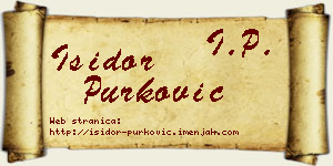 Isidor Purković vizit kartica